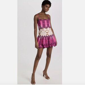 Alexis Linen and Cotton Rorschach Pink Bettina Dress Size M Worn Once